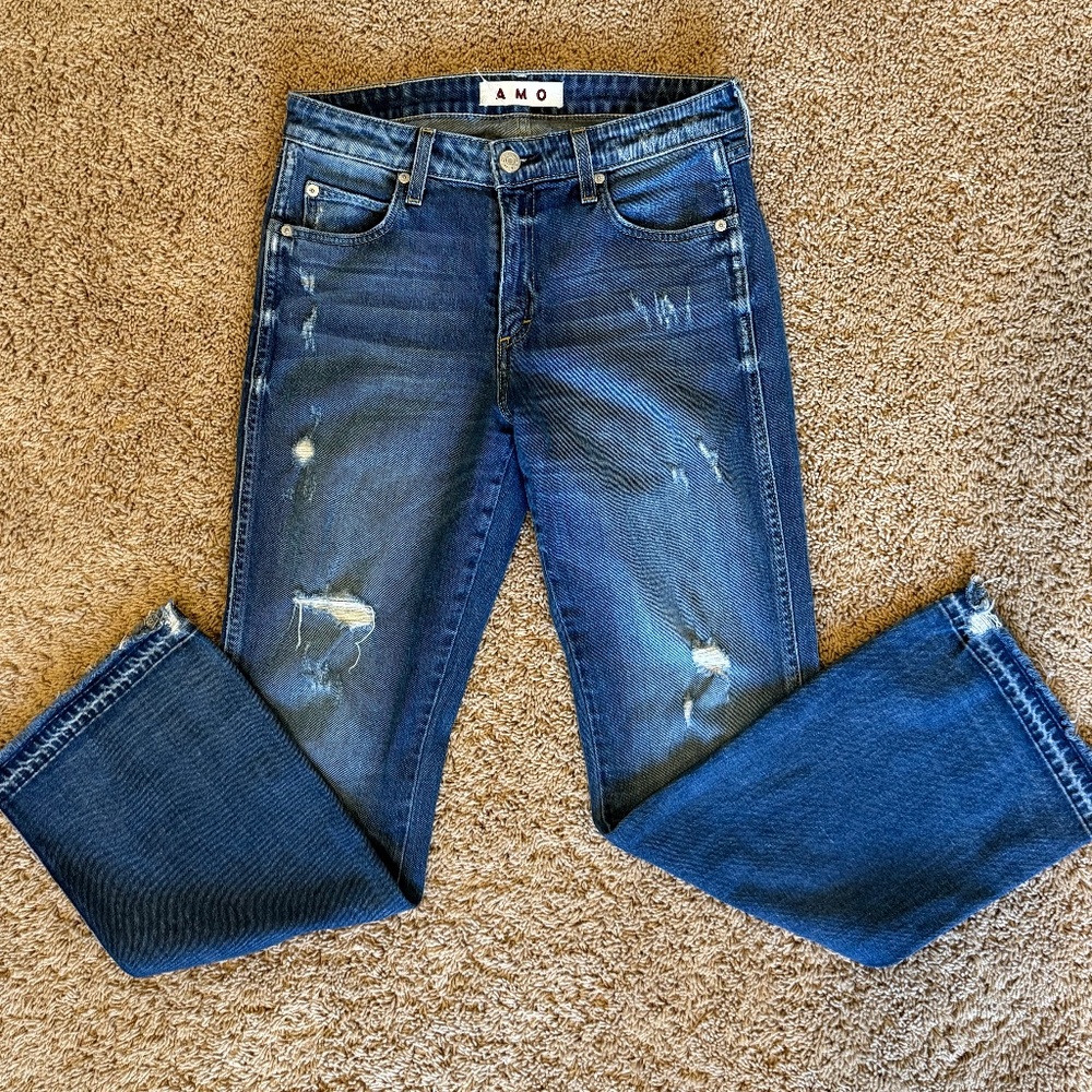 AMO Vintage Distressed Bootcut Jeans size 28